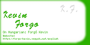 kevin forgo business card